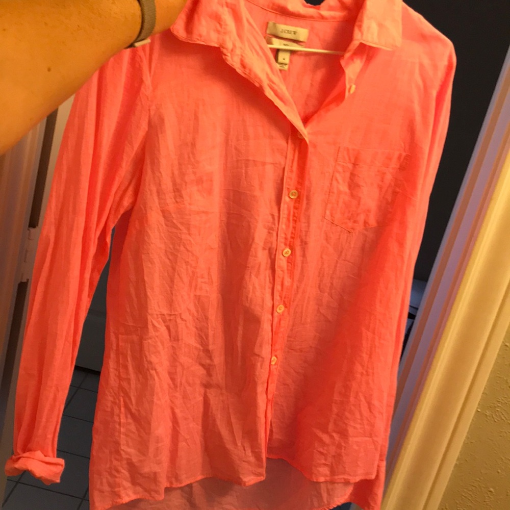 Hot pink button down